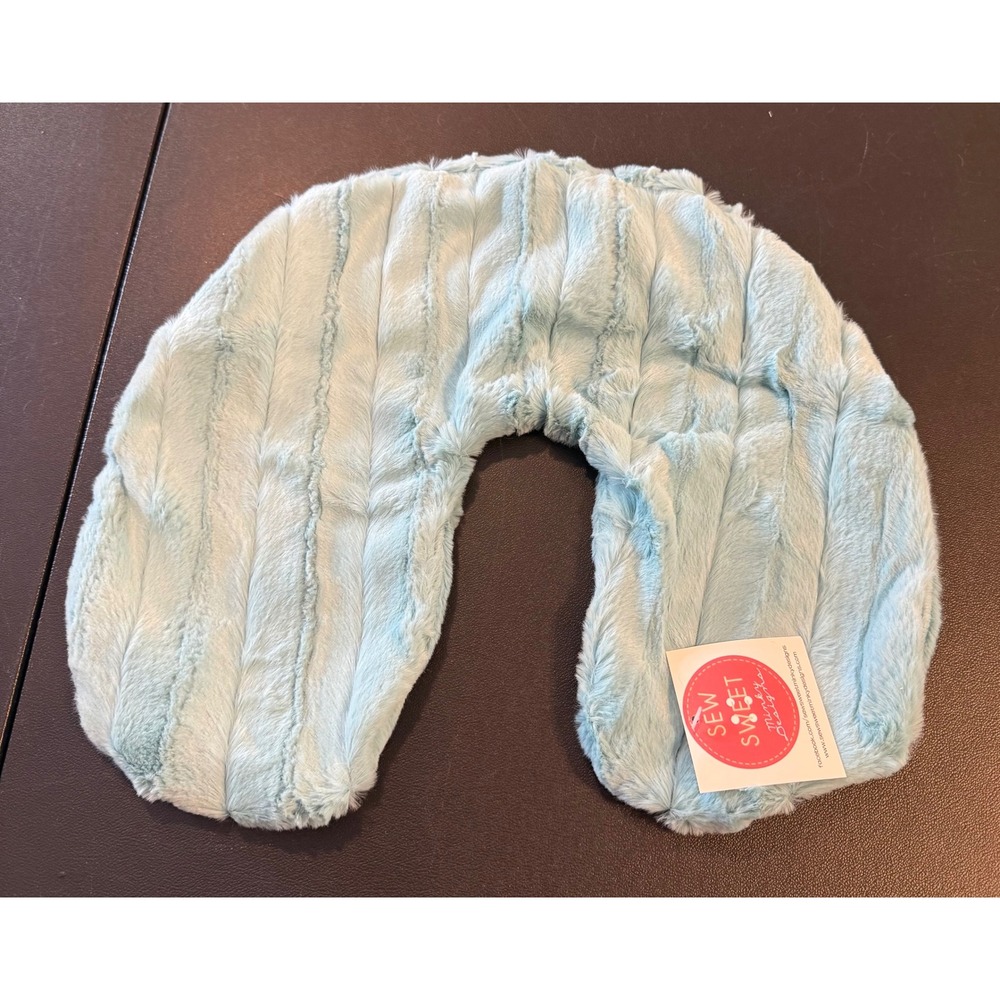 Sew Sweet Minky Designs Travel Neck Pillow Cover Light Blue Plush Luxury NEW